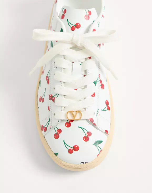 Valentino Royco Sneaker In Nappa Calfskin With Cherryfic Pattern - Image 3